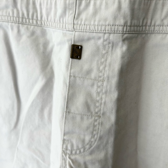 Vintage Polo Jeans Ralph Lauren Medium Overalls Cream Cotton Cargo Shortalls - Picture 6 of 9